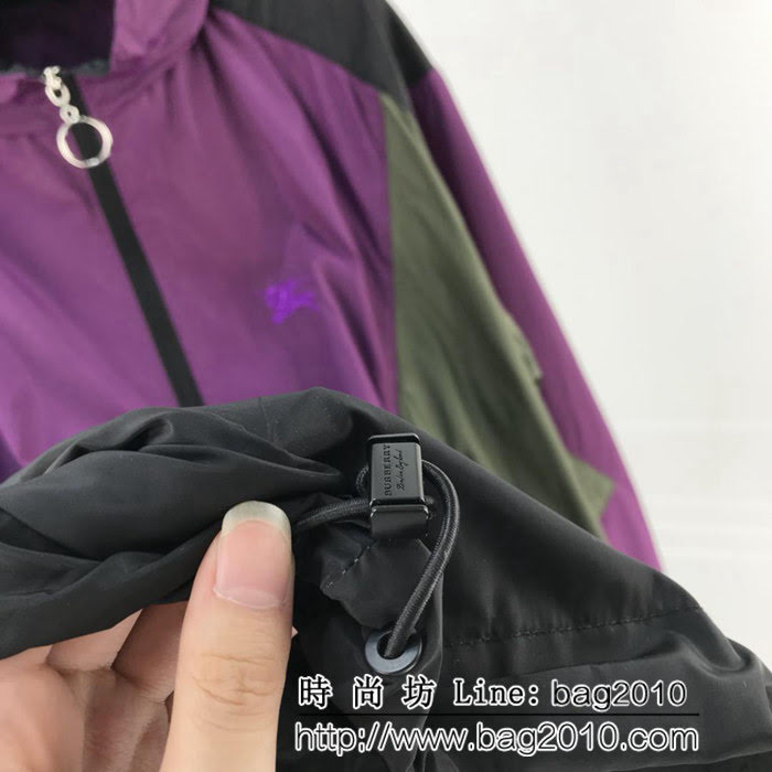 BURBERRY巴寶莉 18秋冬新款 速幹運動面料 防水輕薄 拼色夾克套裝 男女同款 ydi1638